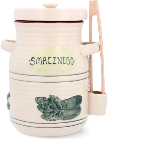 Récipient en céramique pour fermentation avec couvercle et pinces 3,5 l