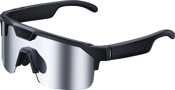 Lunettes de soleil sport intelligentes Zeblaze Q01 AI avec visière miroir argentée