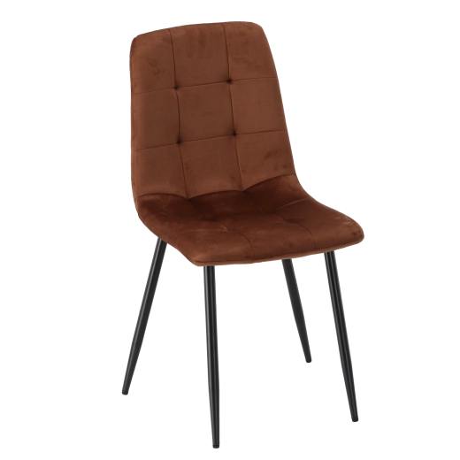Chaise moderne en velours gris – Marron