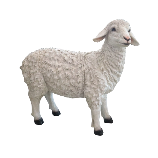 Figure de mouton de Noël en résine 80 × 29,2 × 68,6 cm