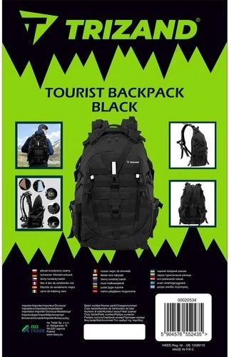 Sac à dos tactique de randonnée Trizand noir XL 25 l