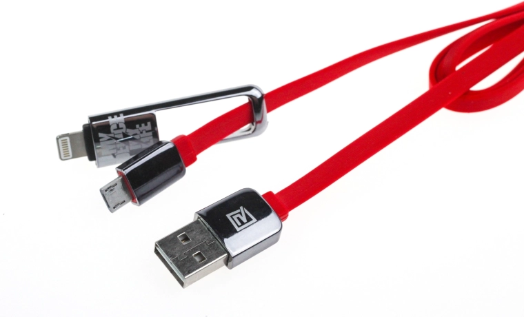 Remax King-Kong câble 2-en-1 de charge et de données 1 m rouge (USB-A / micro USB + Lightning)