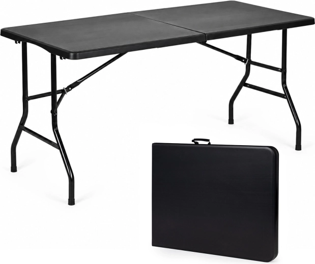 Table de réception de jardin pliable MultiGarden 153 × 70 cm noire