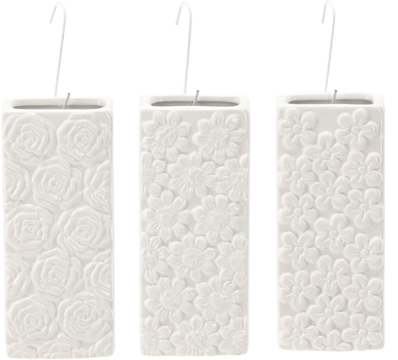 Humidificateur d’air en céramique pour radiateur avec motif floral blanc - 6 pièces