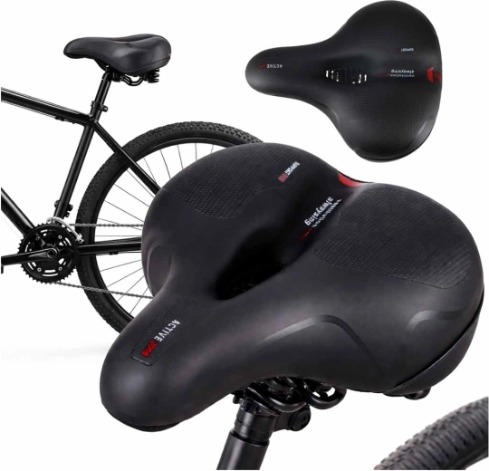 Selle de vélo large en mousse avec catadioptre