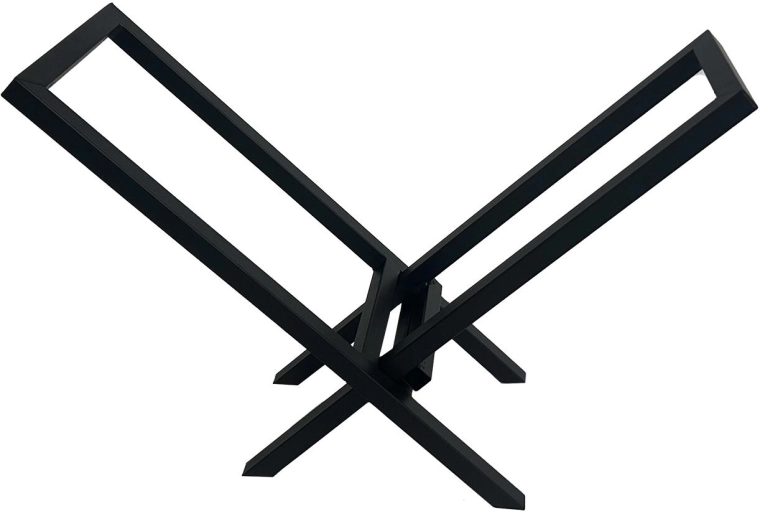 Support pour bois de chauffage, noir, 57 × 25,5 × 40 cm
