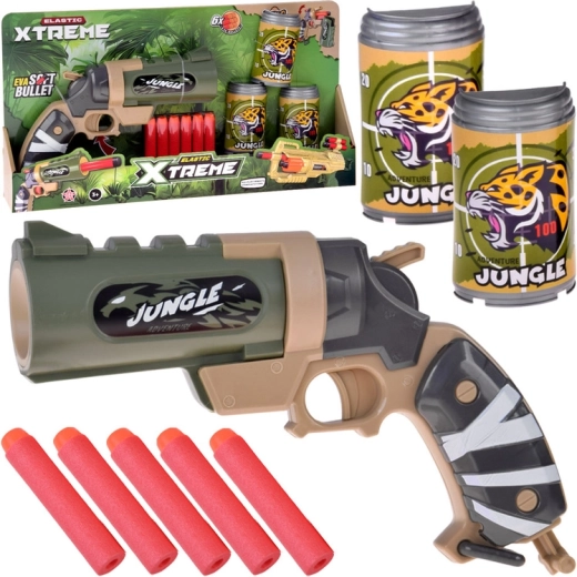 Pistolet à balles en mousse JUNGLE avec cibles de tir pour enfants