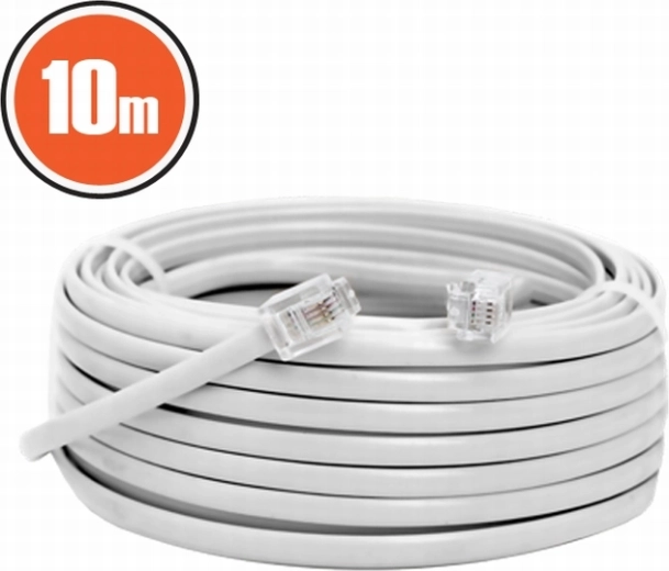 Câble téléphonique 6P4C vers 6P4C 10 m blanc
