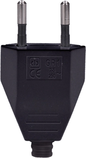Solight fiche plate Euro type C droite IP20 noire - 1 pièce