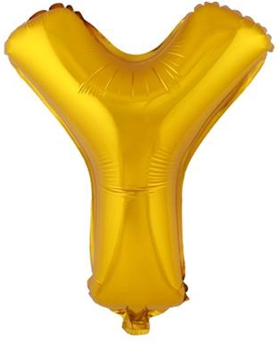 Ballon en feuille TORO lettre Y 30 cm or
