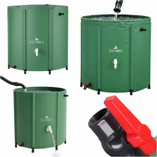 Réservoir pliable pour eau de pluie LUARO avec robinet 200 l