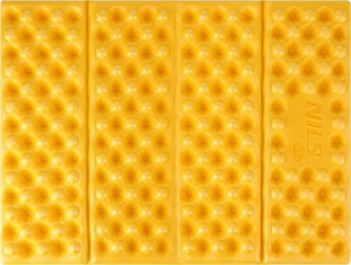 Coussin de siège pliant en mousse avec couche d’aluminium réfléchissante NILS Camp jaune