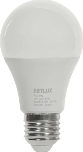 Ampoule LED RETLUX A60 E27 7 W blanc lumière du jour