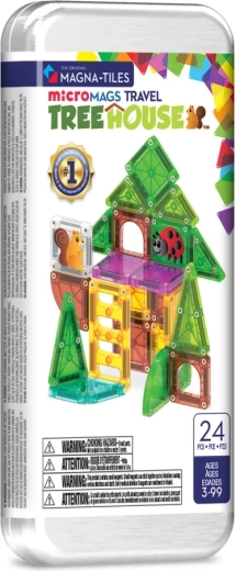 Magna-tiles microMAGS kit de construction magnétique de voyage Cabane dans les arbres 24 pièces