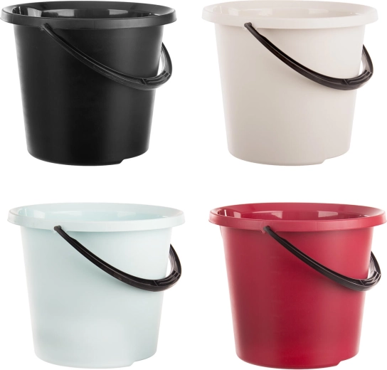 Seau en plastique avec bec verseur 10 l, assortiment de couleurs - 1 pièce
