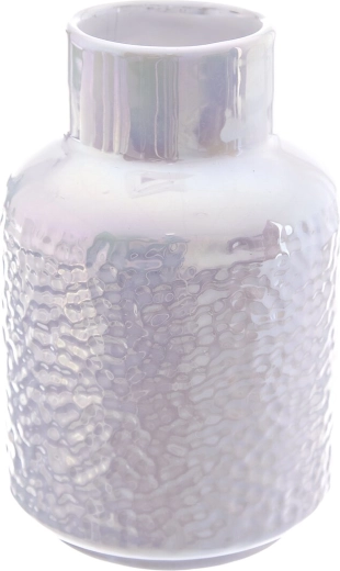 Vase en céramique blanc nacré 18 cm