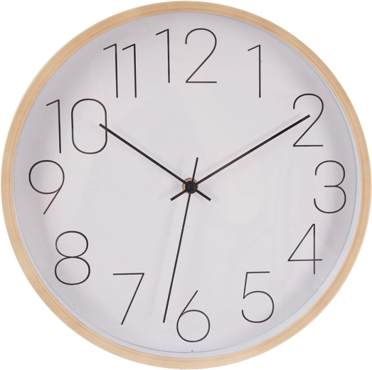 Horloge murale en plastique UH blanc-beige, diamètre 31 cm