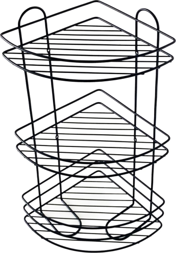 Étagère de salle de bain d’angle Toro à 3 niveaux 58 × 31 cm, noire