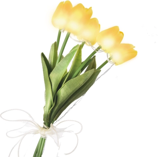 Bouquet décoratif de tulipes LED jaune