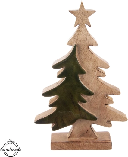 Décoration arbre MANGO en bois avec élément émaillé, 47 cm