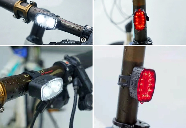 Recharge USB, IP44 et fixation rapide sur le vélo