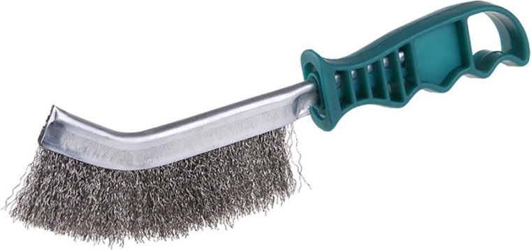 Brosse métallique manuelle PUNK en fil inox ondulé