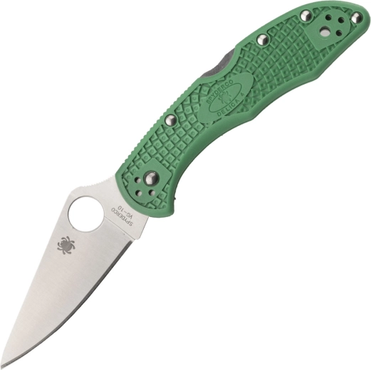 Spyderco Delica 4 Lightweight à émouture plate (Flat Ground), couteau pliant vert