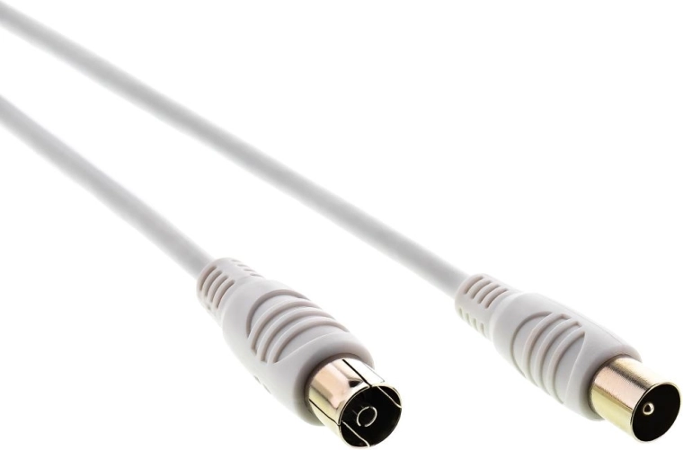 Câble coaxial d’antenne Sencor IEC mâle–femelle, 3,5 m, blanc