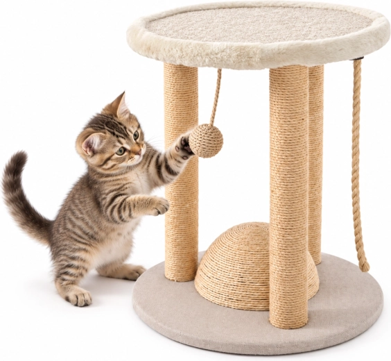 Arbre à chat beige avec espace de repos 40 × 40 × 44 cm