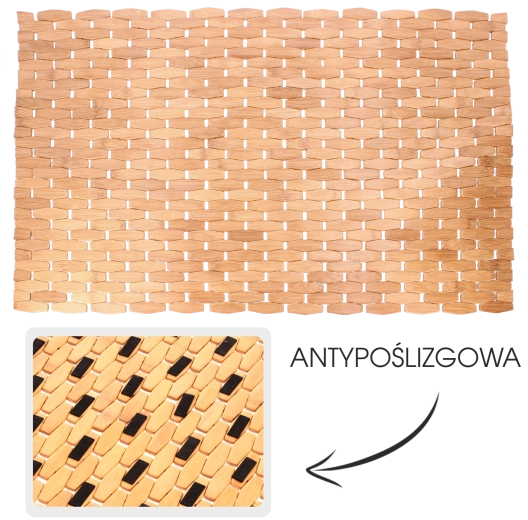 Tapis de bain en bambou Grenada 50 × 70 cm