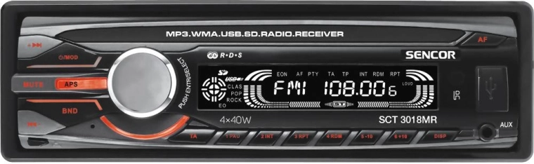 Autoradio Sencor avec USB, SD et RDS