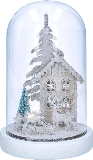 Décoration de Noël LED Solight – paysage enneigé avec maisonnette 18 cm