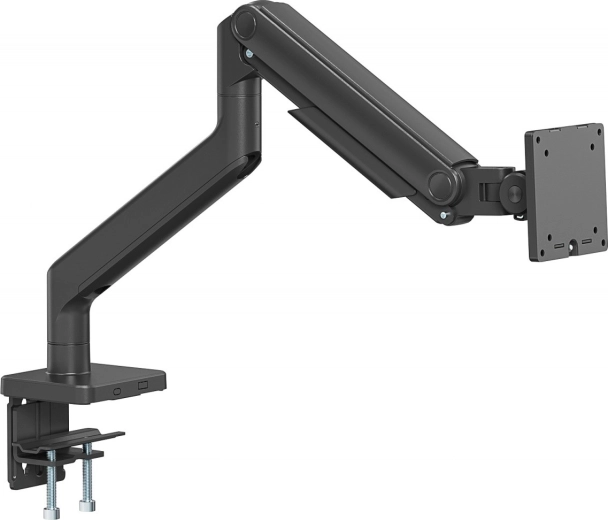 Support de bureau pour moniteur à un bras avec pince et ressort mécanique, 49" / 20 kg, VESA 75x75 et 100x100, noir