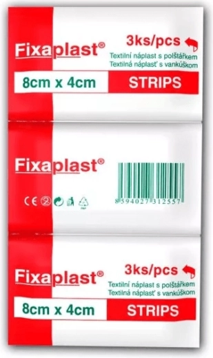 Fixaplast Strip pansement textile 8 × 4 cm, 3 pcs