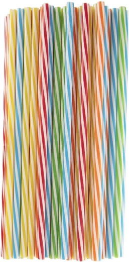 Pailles colorées réutilisables 22 cm – lot de 50 pièces