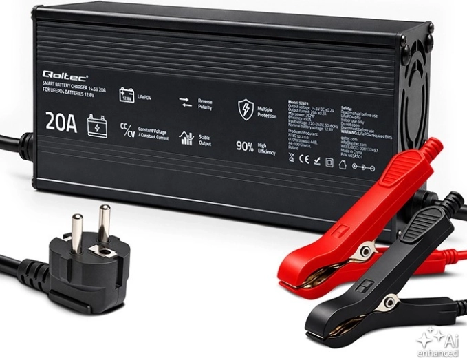 Chargeur pour batteries LiFePO4 12 V 20 A avec indication LED
