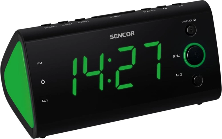 Radio-réveil Sencor SRC 170 GN