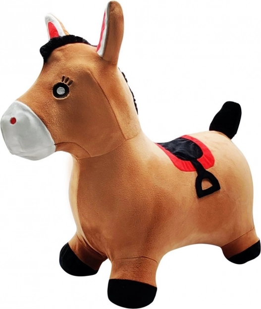 Cheval sauteur en peluche gonflable avec housse lavable et petite pompe