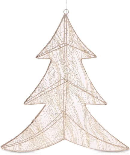 Sapin de Noël lumineux suspendu avec 260 LED, doré, 56 cm