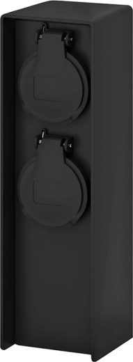 Potelet électrique de jardin Solight avec 2 prises IP44, noir