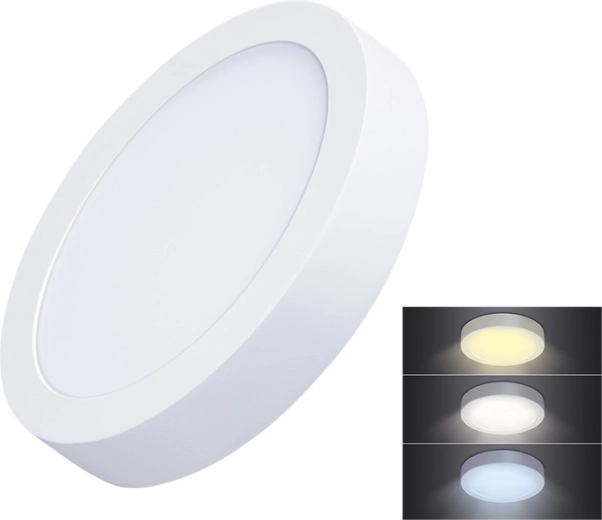 Solight mini panneau LED CCT rond en saillie 12 W 900 lm