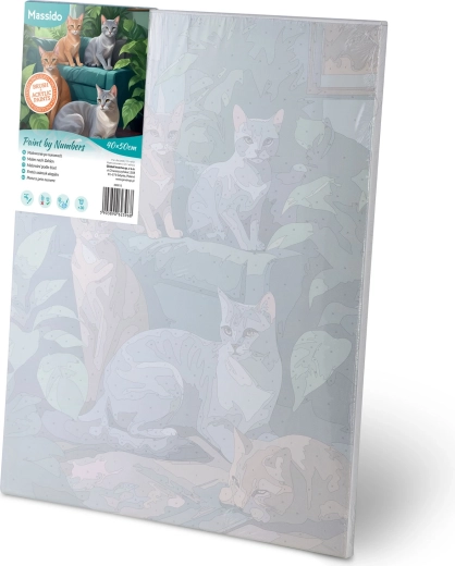 Toile prête sur châssis et zones numérotées