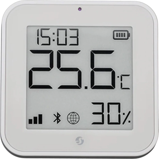 Shelly BLU H&T ZB capteur Zigbee de température et d’humidité avec écran e‑paper, blanc