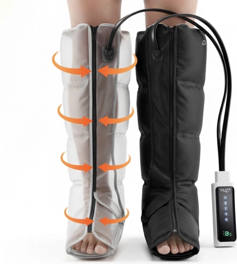 4 zones de massage par compression pour un soulagement ciblé