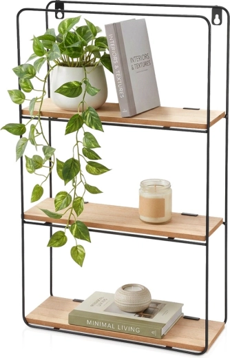 Étagère murale en métal à 3 niveaux 30 × 10 × 50 cm