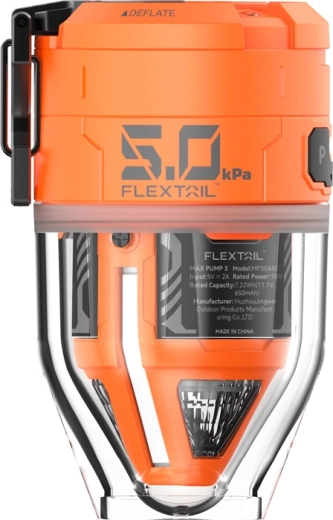 Flextail Max Pump 3 pompe électrique portable avec lampe de camping orange