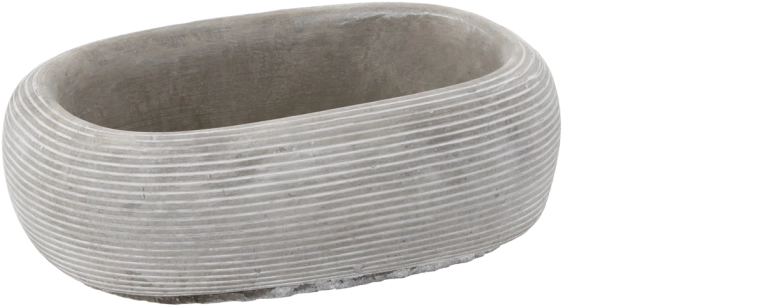 Coupe à fleurs en ciment grise 25 × 17,5 × 10 cm