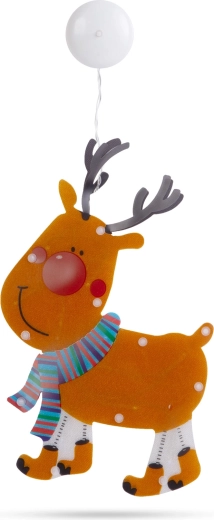Décoration de fenêtre LED en forme de renne 28 × 17 cm