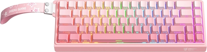 Clavier de jeu mécanique onikuma g69 rose 60% rgb