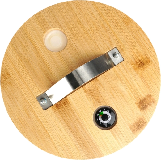 Thermomètre et valve dans le couvercle pour un service en toute sécurité